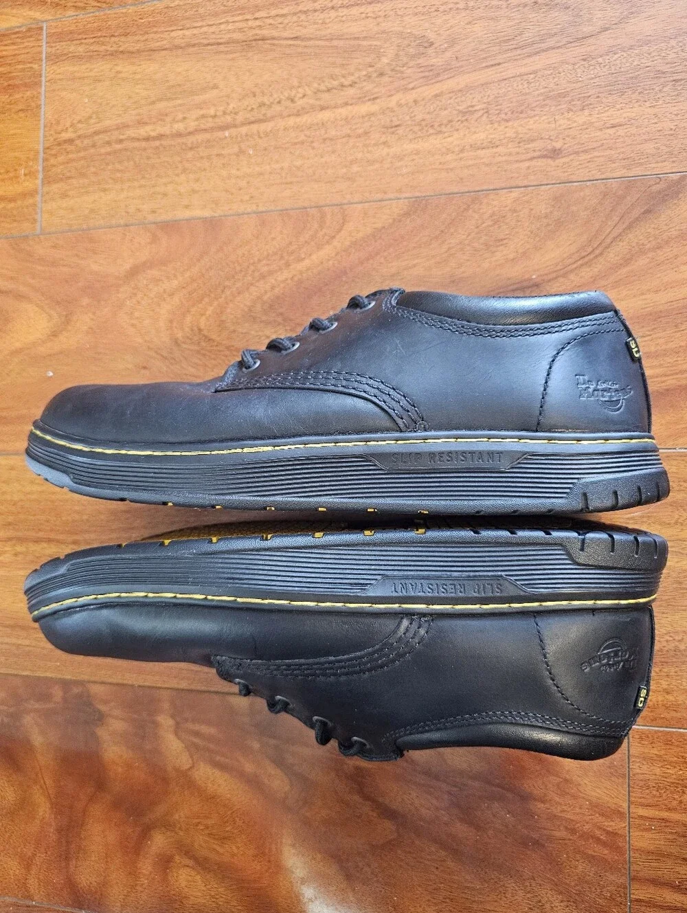 Dr Martens Low Oxford Industrial Black Leather Alloy Steel Toe Work Shoe M11-W12
